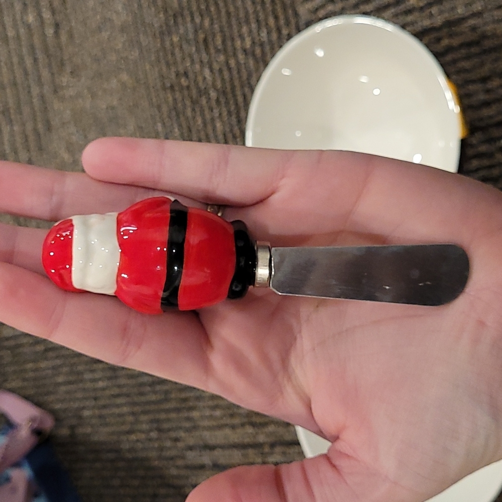 Santa Appetizers bowl and knife - Picture 4 of 11